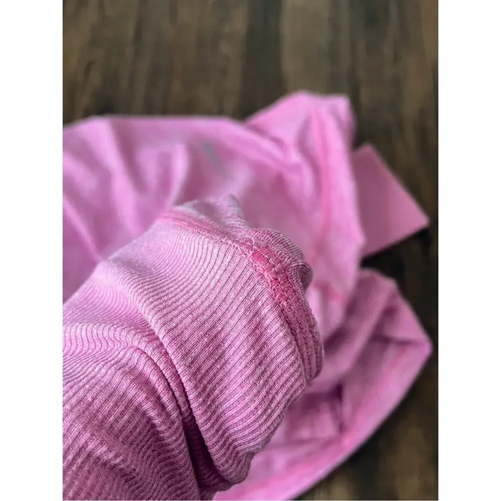 Nike Dri-Fit Running Top Long Sleeve Crewneck Shirt Thumbholes Size Medium Pink